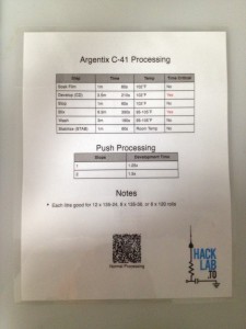 Darkroom Instruction Sheet