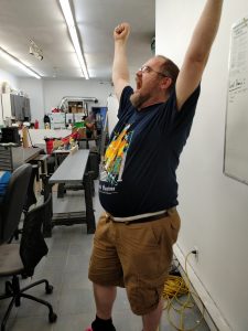 A Hacklab member excited for our new space!
